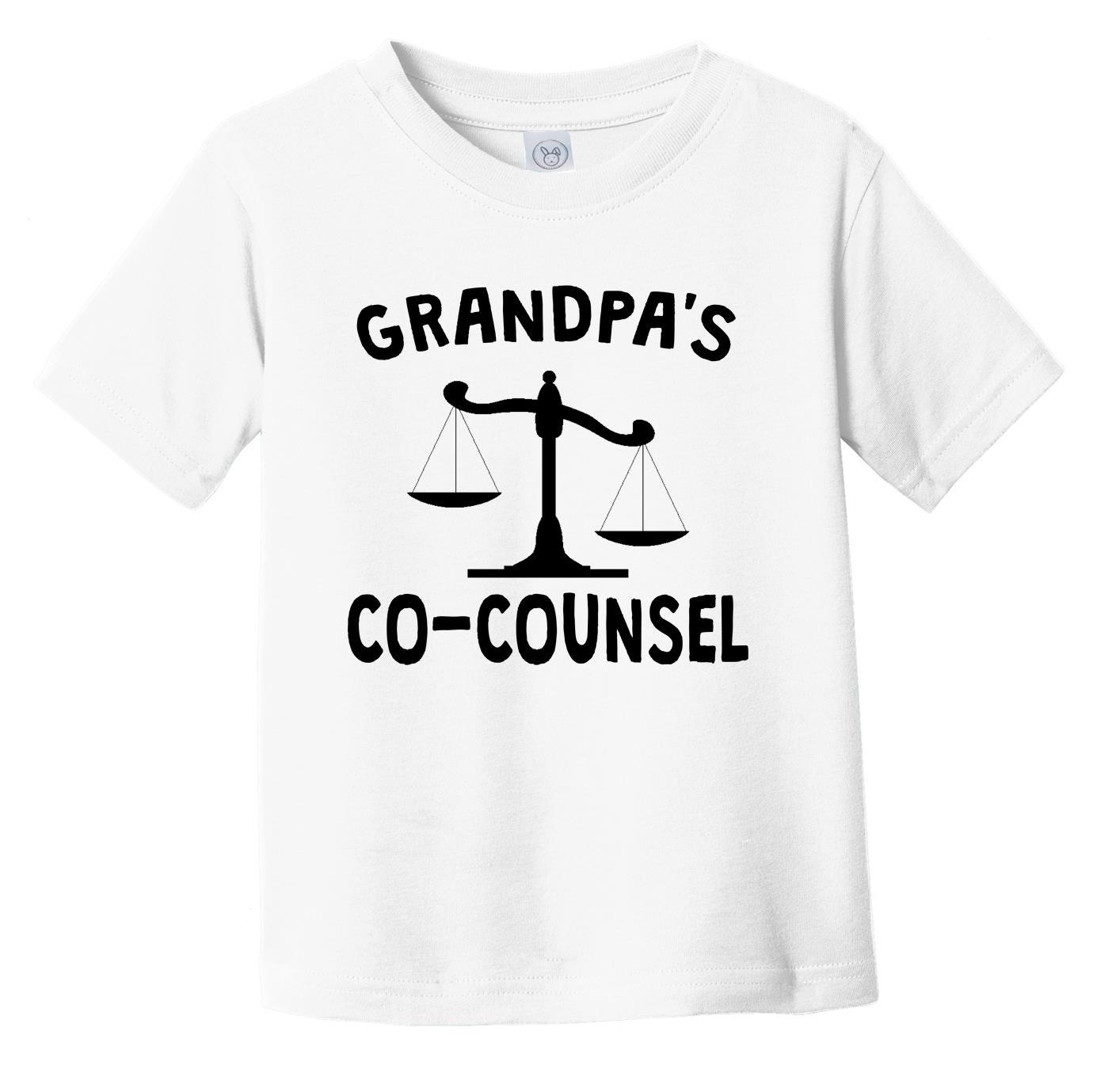 Grandpa's Co-Counsel Funny Infant Toddler T-Shirt For Grandchild Of Lawyer