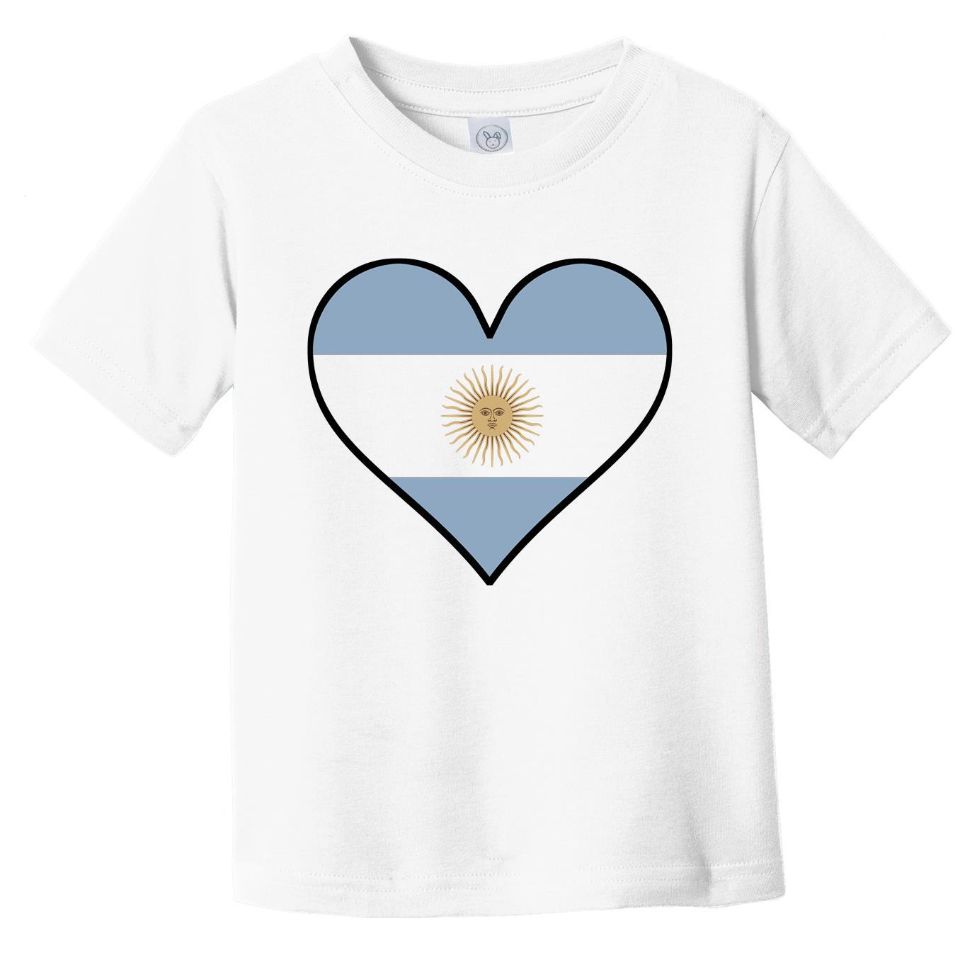 Argentinian Flag T-Shirt - Cute Argentinian Flag Heart - Argentina Infant Toddler Shirt