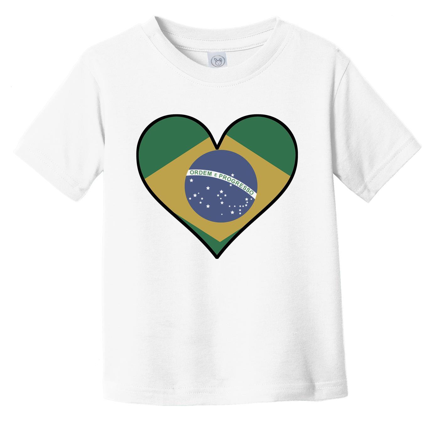 Brazilian Flag T-Shirt - Cute Brazilian Flag Heart - Brazil Infant Toddler Shirt