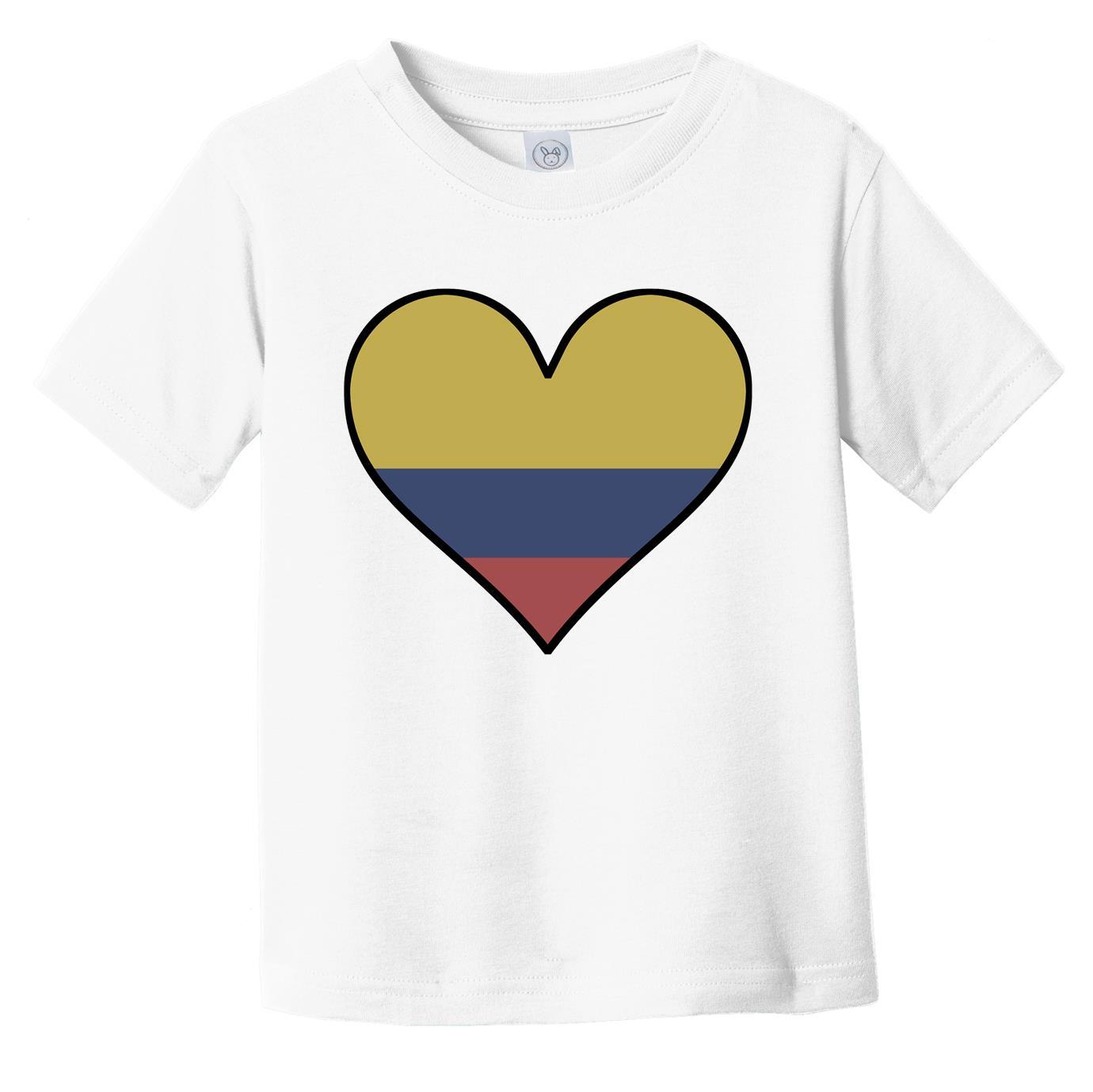 Colombian Flag T-Shirt - Cute Colombian Flag Heart - Colombia Infant Toddler Shirt