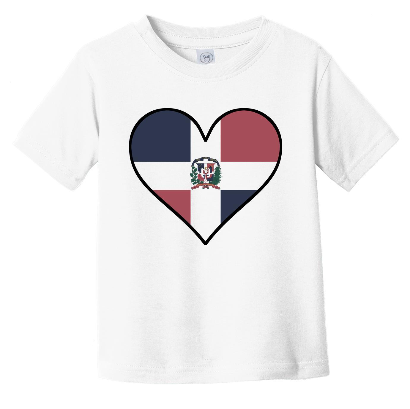 Dominican Flag T-Shirt - Cute Dominican Flag Heart - Dominican Republic Infant Toddler Shirt