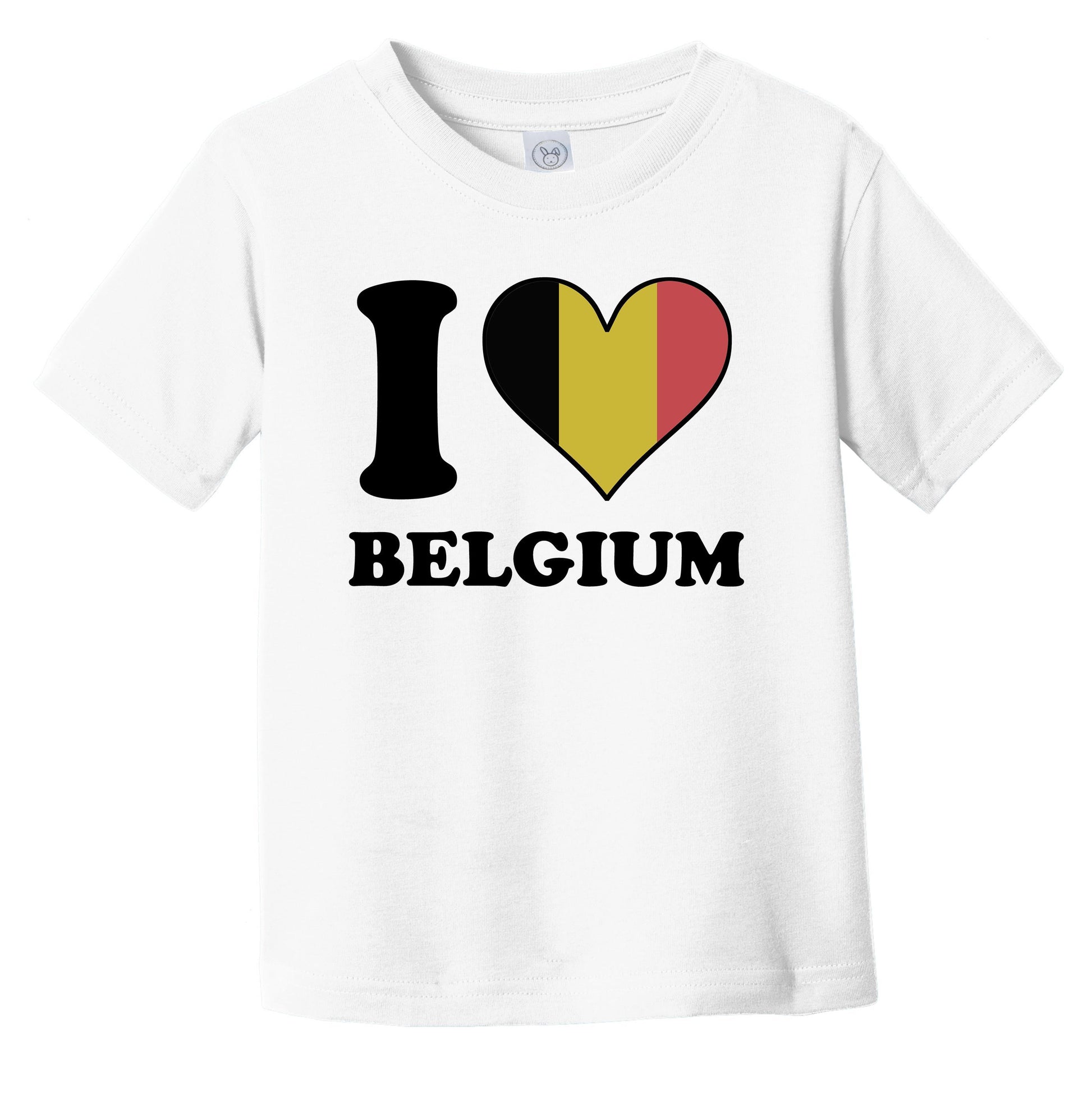 I Love Belgium Belgian Flag Heart Infant Toddler T-Shirt