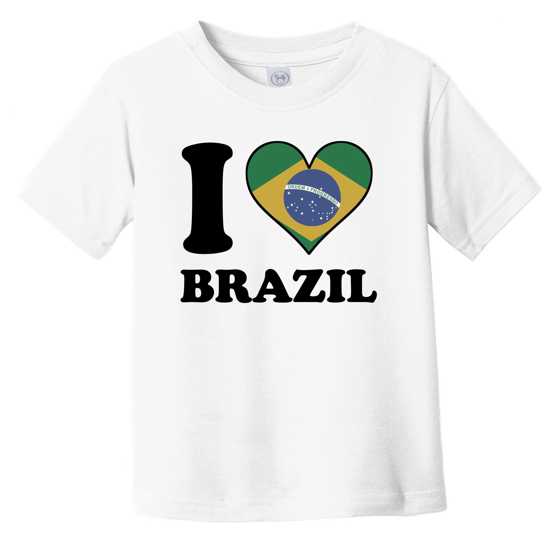 I Love Brazil Brazilian Flag Heart Infant Toddler T-Shirt