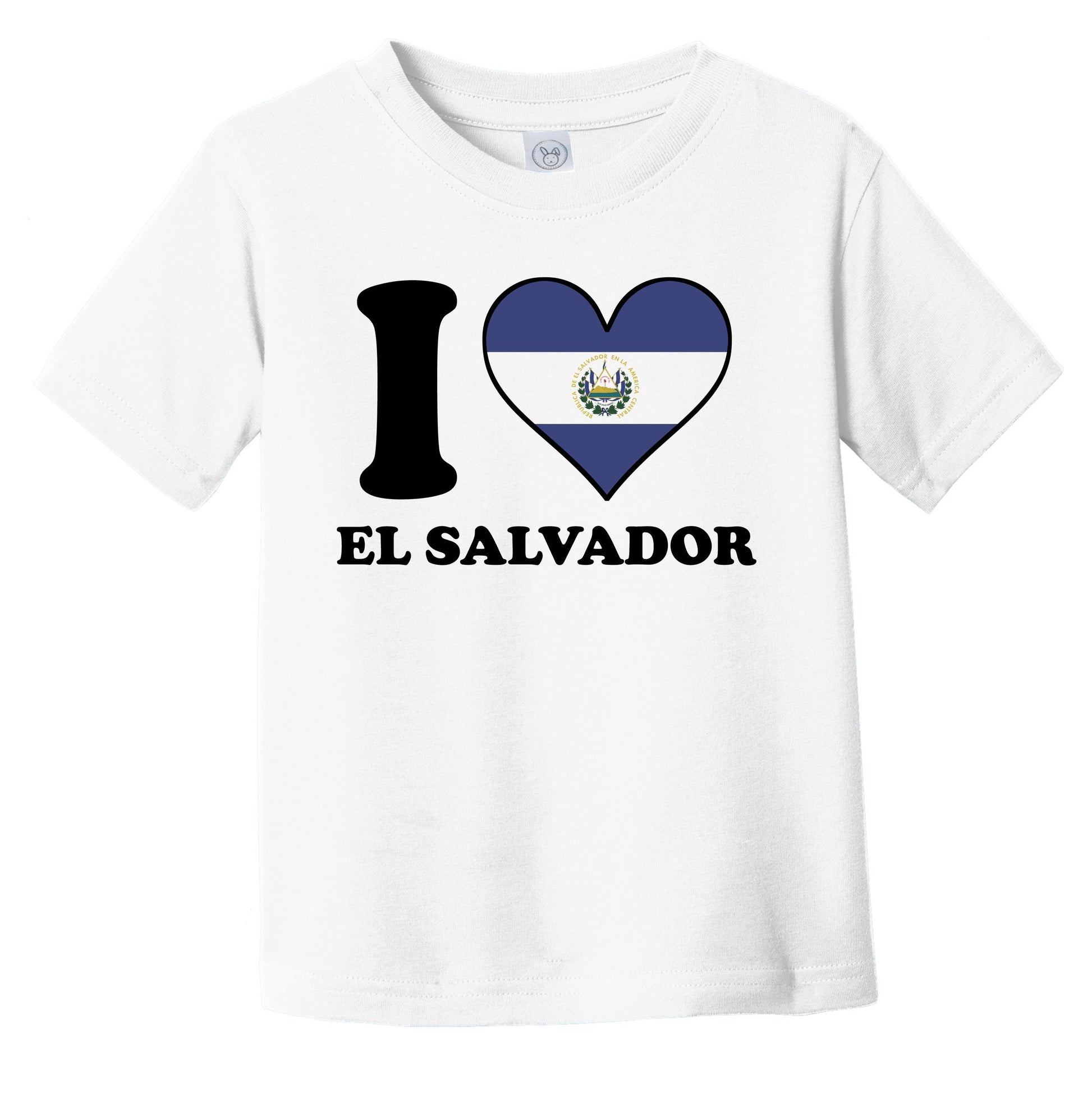 I Love El Salvador El Salvadorian Flag Heart Infant Toddler T-Shirt