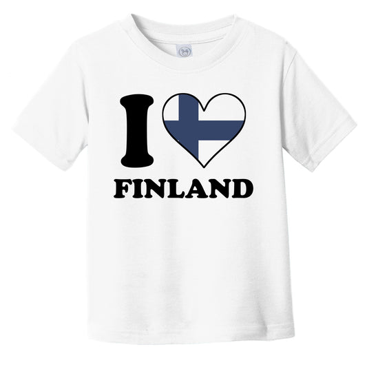 I Love Finland Finnish Flag Heart Infant Toddler T-Shirt