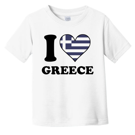 I Love Greece Greek Flag Heart Infant Toddler T-Shirt