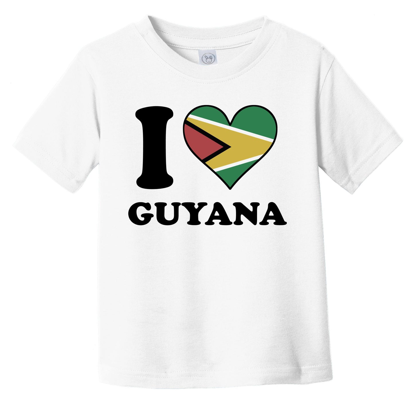 I Love Guyana Guyanese Flag Heart Infant Toddler T-Shirt