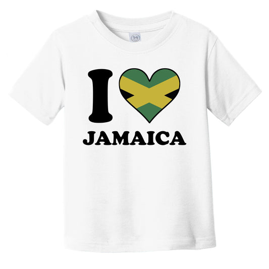 I Love Jamaica Jamaican Flag Heart Infant Toddler T-Shirt