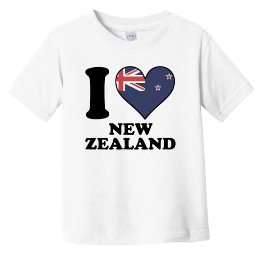 I Love New Zealand Kiwi Flag Heart Infant Toddler T-Shirt