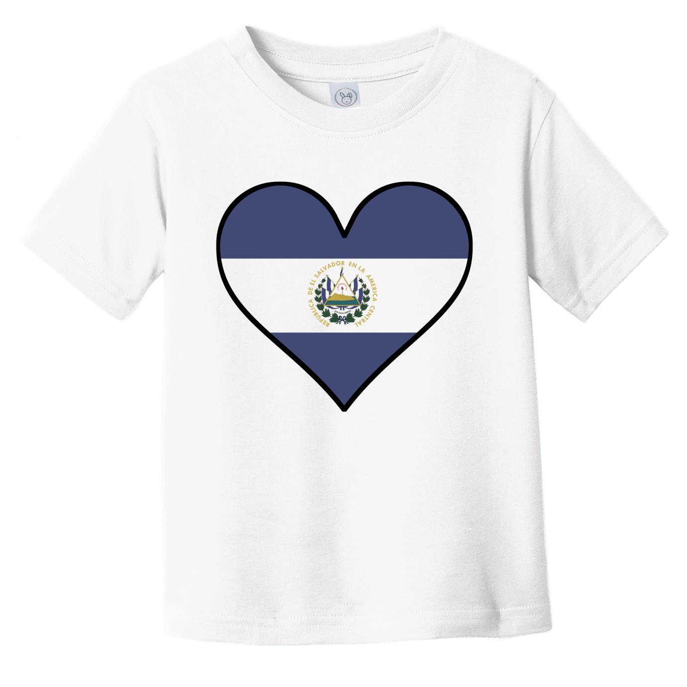 Salvadorian Flag T-Shirt - Cute Salvadorian Flag Heart - El Salvador Infant Toddler Shirt