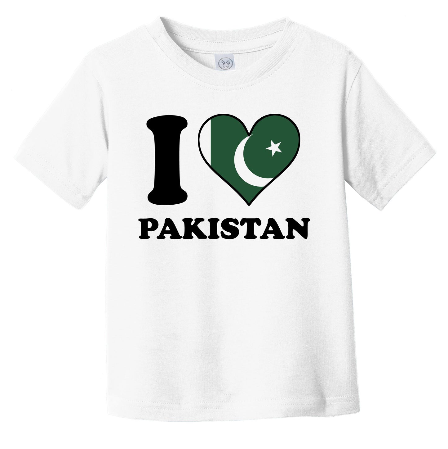 I Love Pakistan Pakistani Flag Heart Infant Toddler T-Shirt