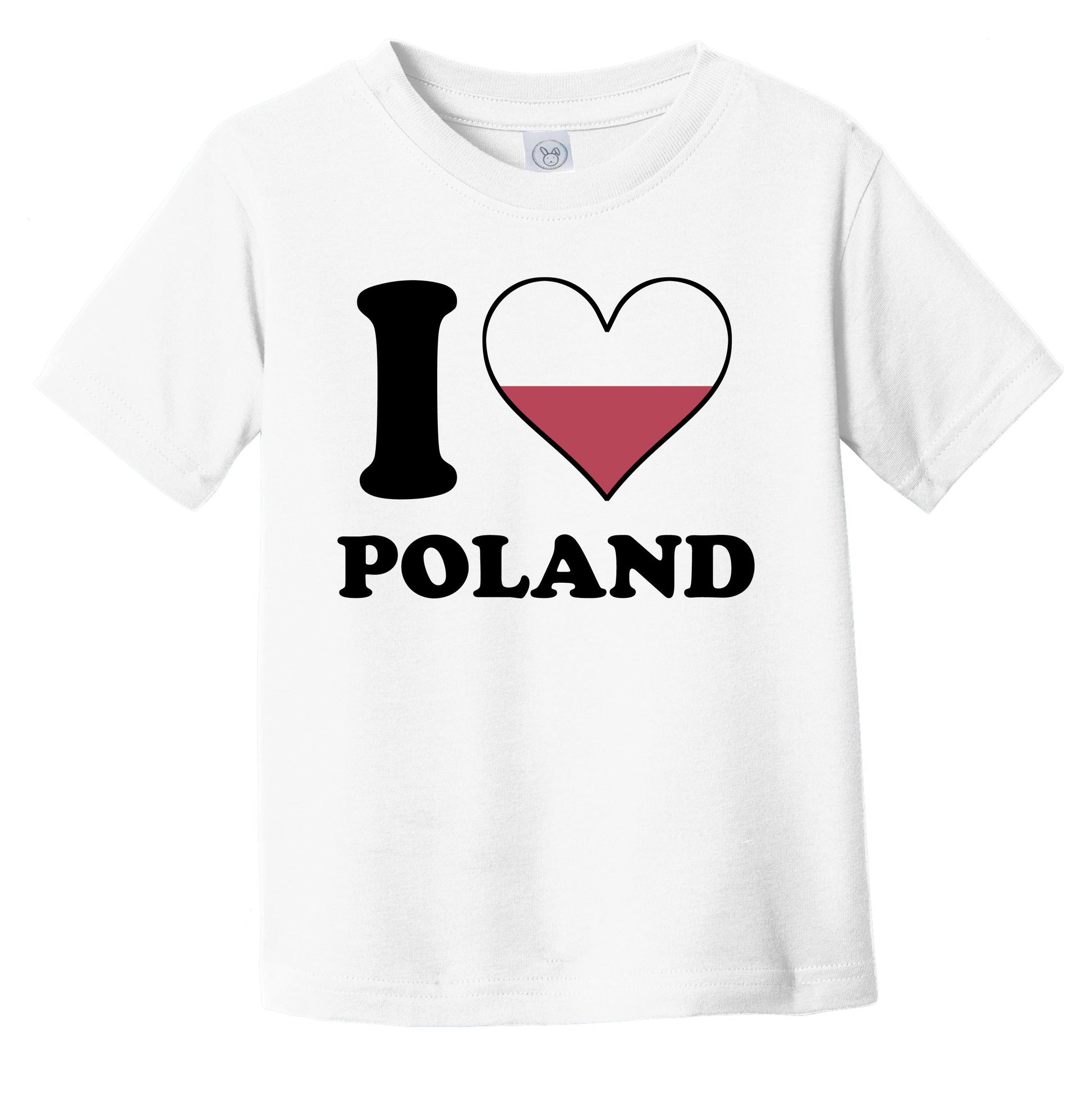 I Love Poland Polish Flag Heart Infant Toddler T-Shirt