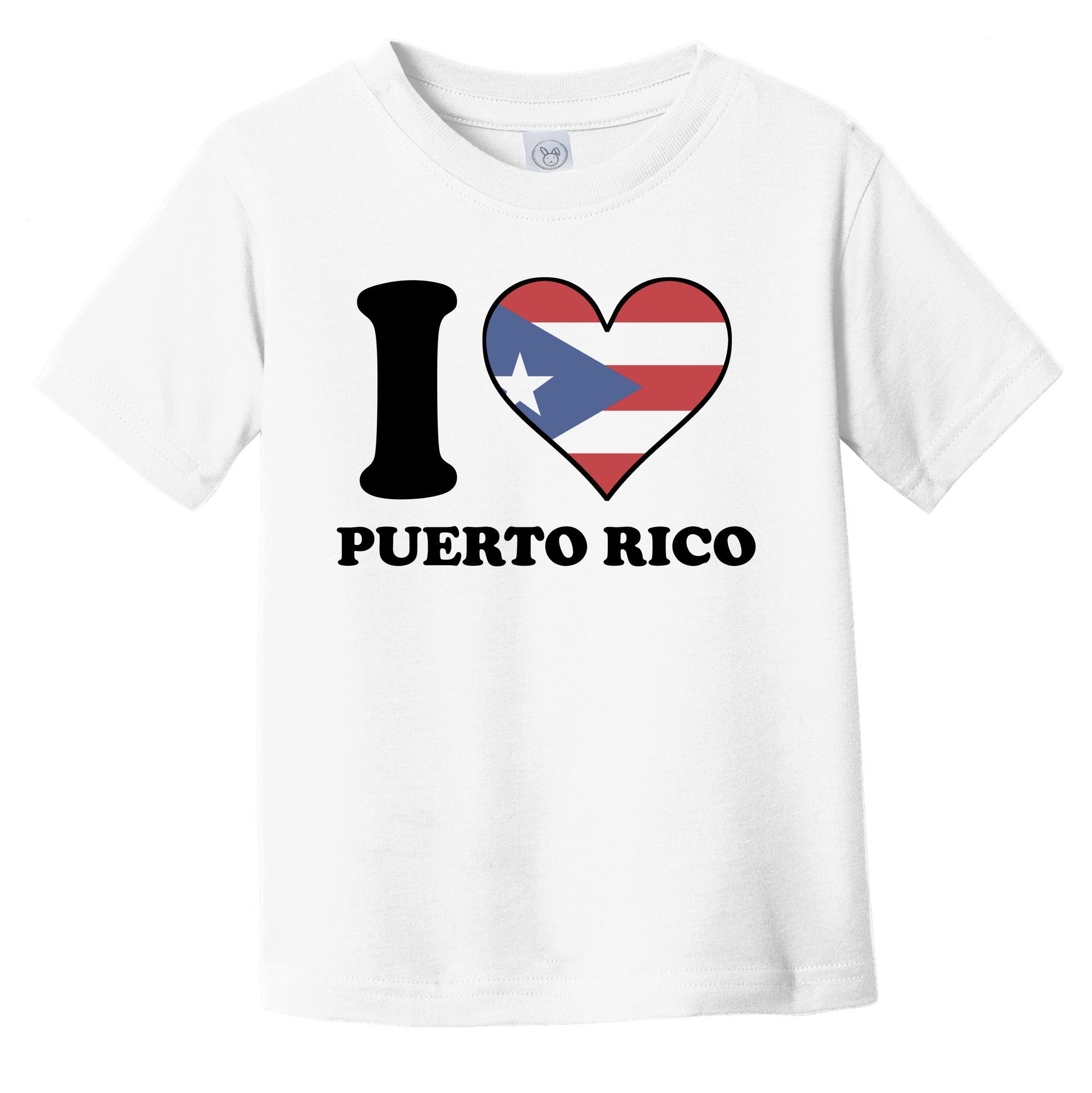 I Love Puerto Rico Puerto Rican Flag Heart Infant Toddler T-Shirt