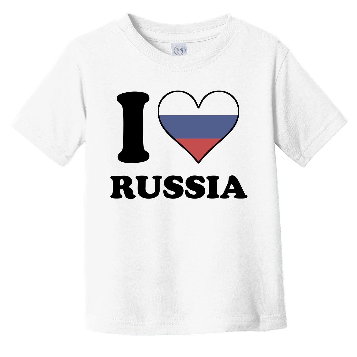 I Love Russia Russian Flag Heart Infant Toddler T-Shirt