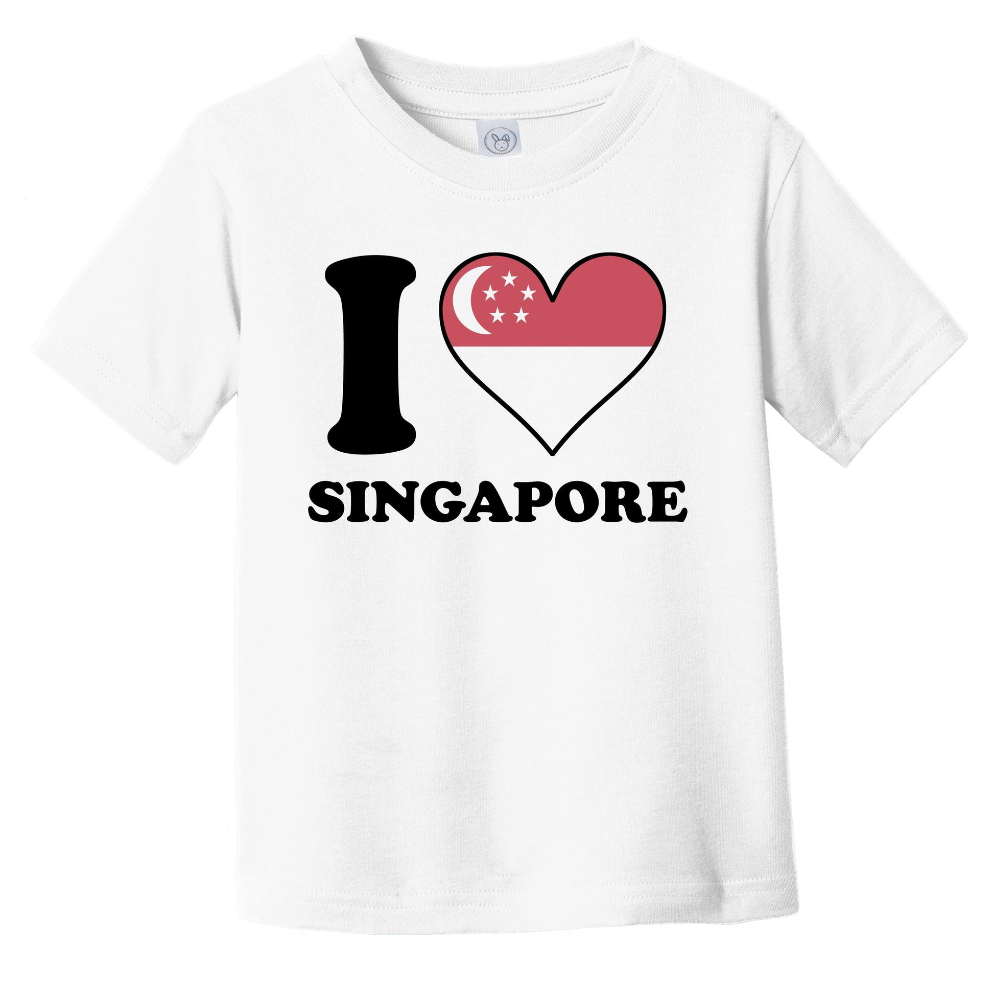I Love Singapore Singaporean Flag Heart Infant Toddler T-Shirt