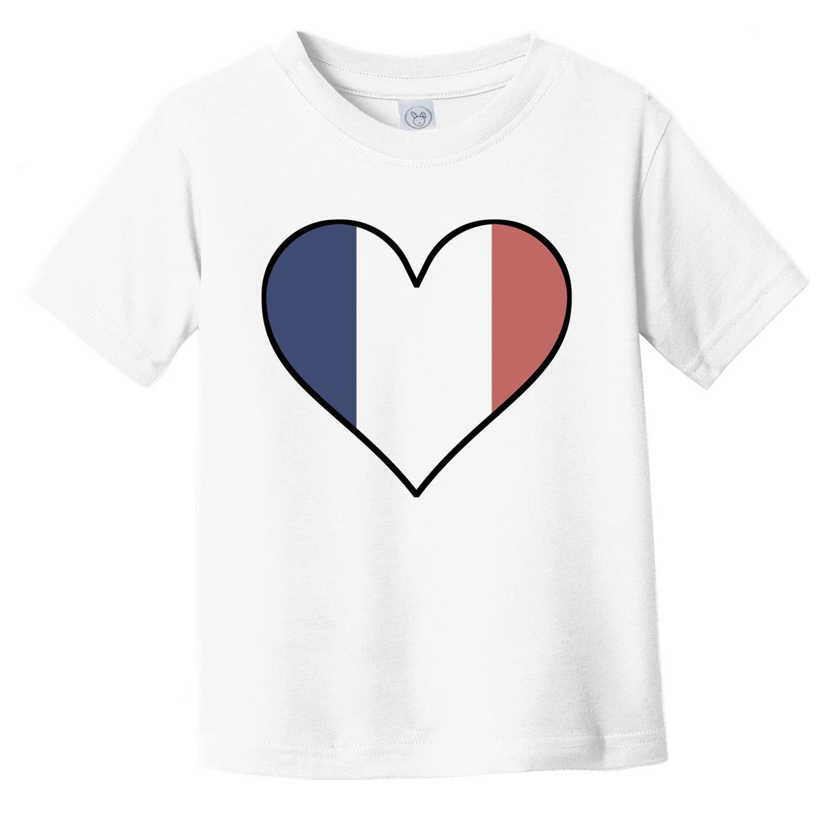 French Flag T-Shirt - Cute French Flag Heart - France Infant Toddler Shirt