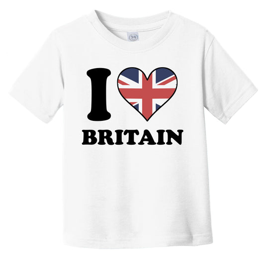 I Love Britain British Flag Heart Infant Toddler T-Shirt