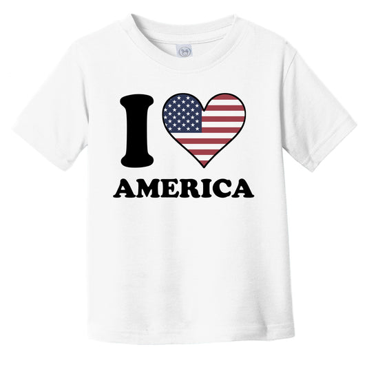 I Love America American Flag Heart Infant Toddler T-Shirt
