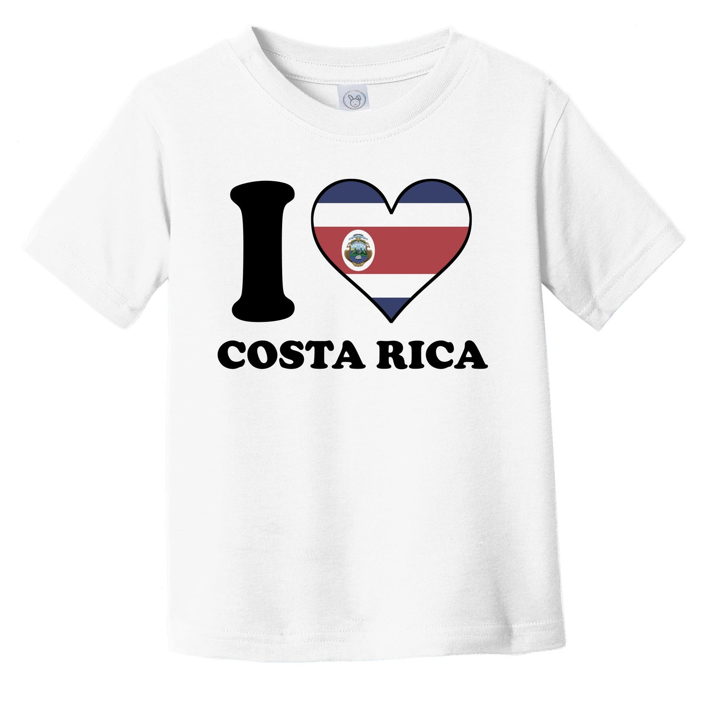 I Love Costa Rica Costa Rican Flag Heart Infant Toddler T-Shirt