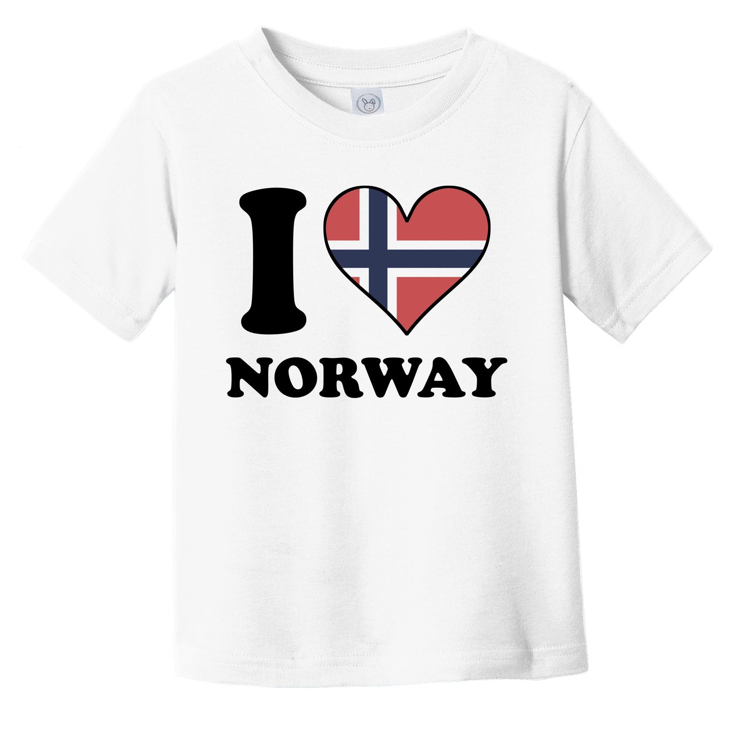 I Love Norway Norwegian Flag Heart Infant Toddler T-Shirt