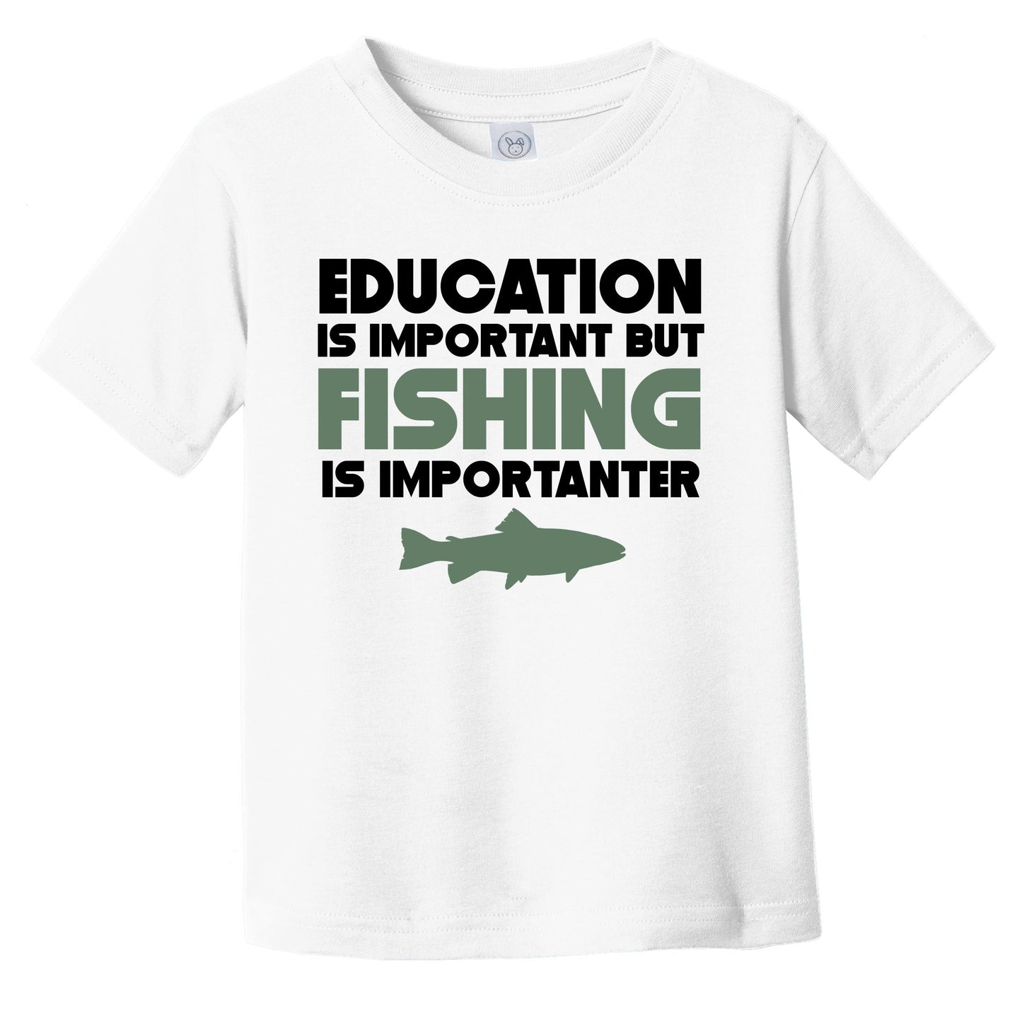 Education Is Important But Fishing Is Importanter Funny Infant Toddler T-Shirt