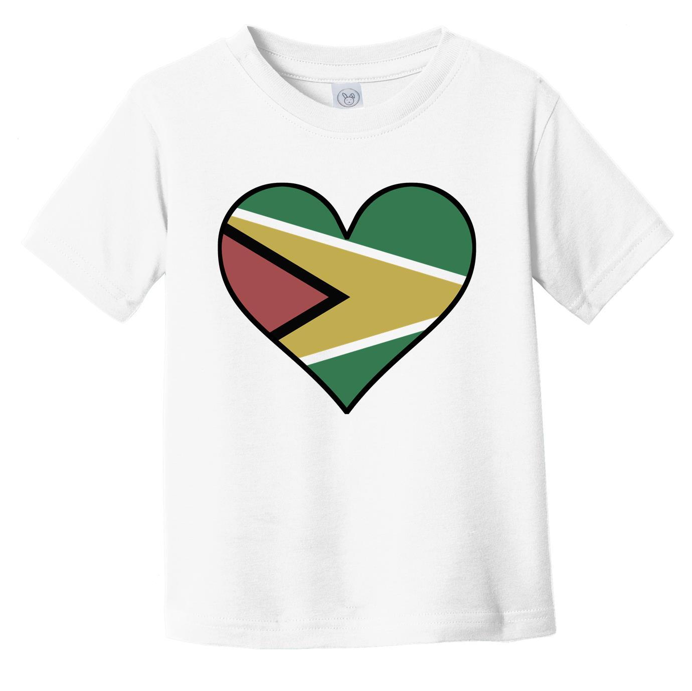 Guyanese Flag T-Shirt - Cute Guyanese Flag Heart - Guyana Infant Toddler Shirt