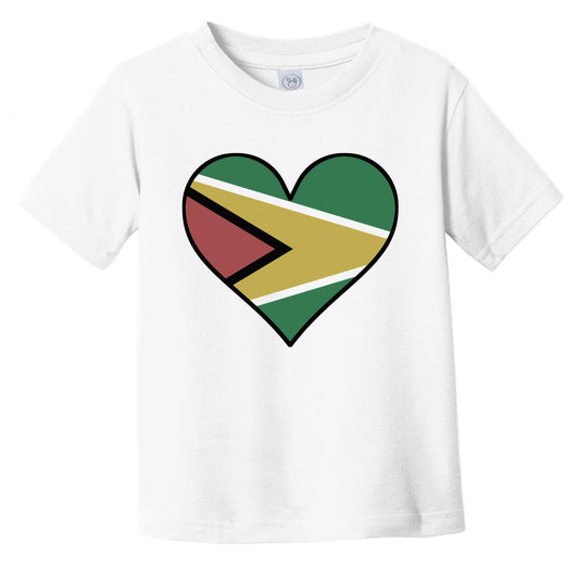 Guyanese Flag T-Shirt - Cute Guyanese Flag Heart - Guyana Infant Toddler Shirt