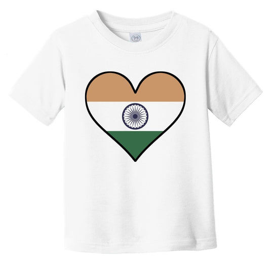 Indian Flag T-Shirt - Cute Indian Flag Heart - India Infant Toddler Shirt
