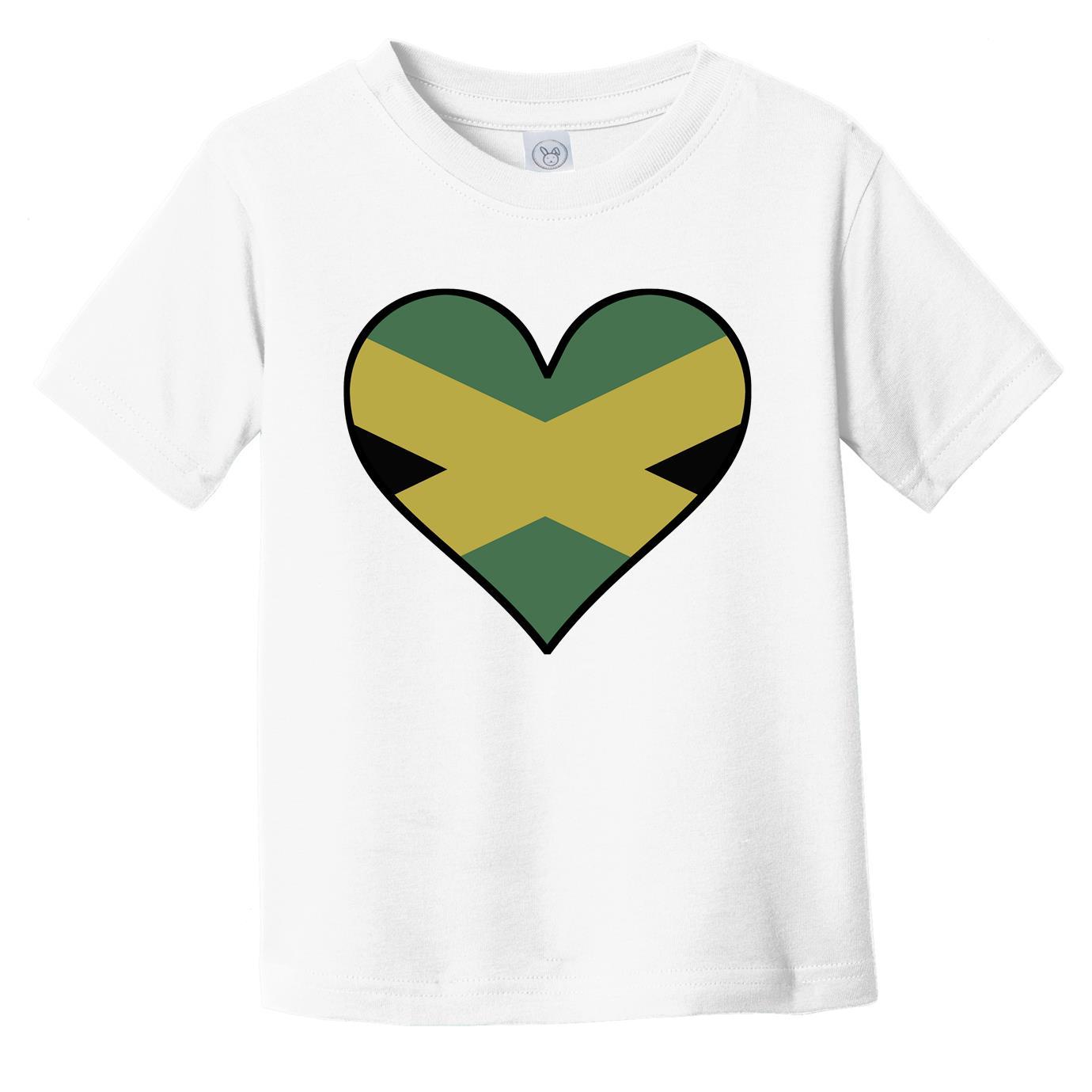 Jamaican Flag T-Shirt - Cute Jamaican Flag Heart - Jamaica Infant Toddler Shirt