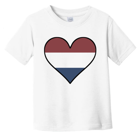 Dutch Flag T-Shirt - Cute Dutch Flag Heart - Netherlands Infant Toddler Shirt