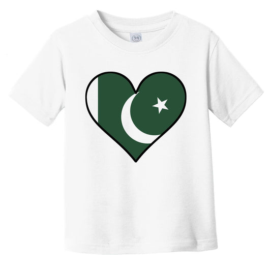Pakistani Flag T-Shirt - Cute Pakistani Flag Heart - Pakistan Infant Toddler Shirt