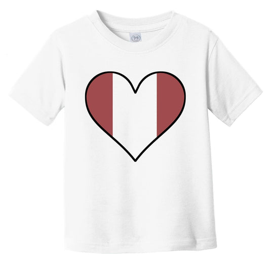 Peruvian Flag T-Shirt - Cute Peruvian Flag Heart - Peru Infant Toddler Shirt