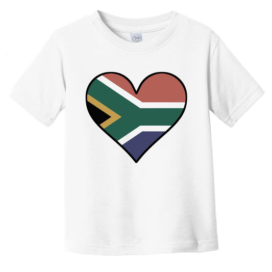 South African Flag T-Shirt - Cute South African Flag Heart - South Africa Infant Toddler Shirt