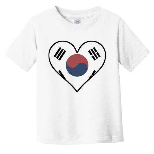 Korean Flag T-Shirt - Cute Korean Flag Heart - South Korea Infant Toddler Shirt