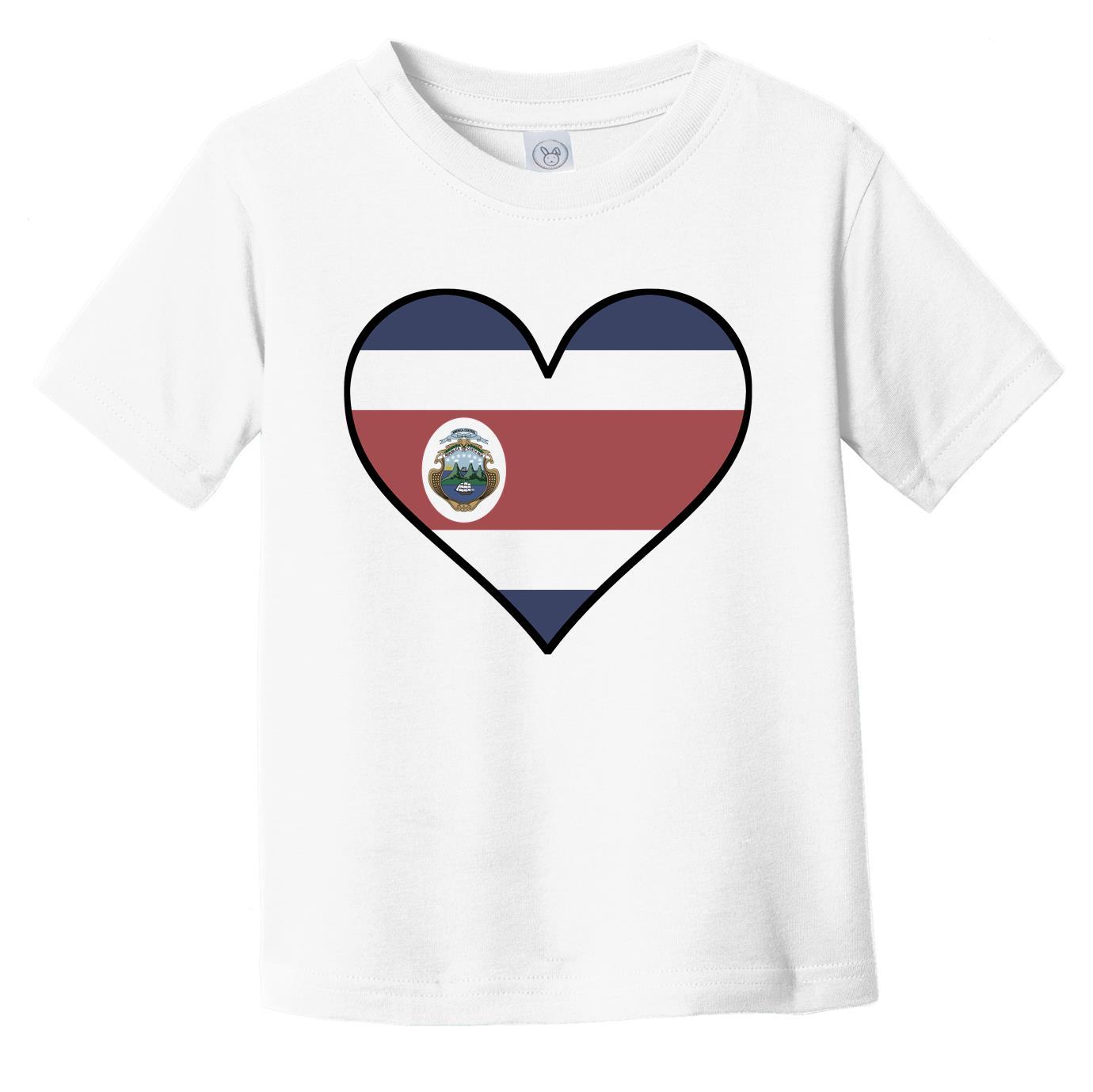 Costa Rican Flag T-Shirt - Cute Costa Rican Flag Heart - Costa Rica Infant Toddler Shirt