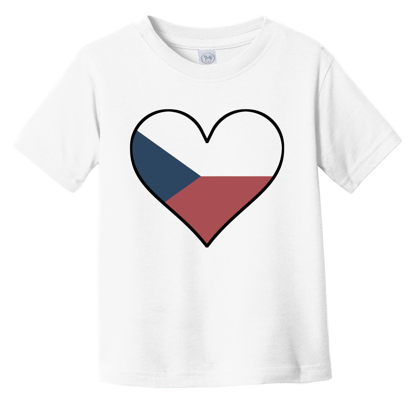 Czech Flag T-Shirt - Cute Czech Flag Heart - Czech Republic Infant Toddler Shirt