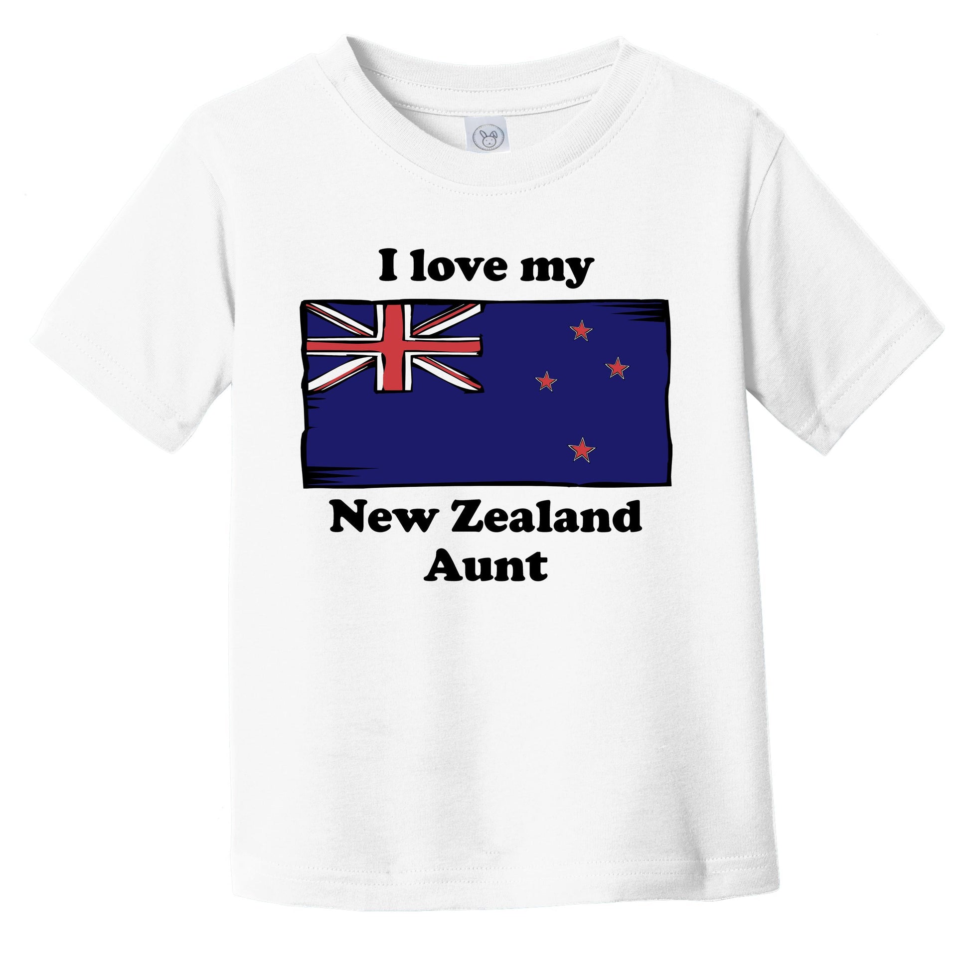 I Love My New Zealand Aunt New Zealand Flag Niece Nephew Infant Toddler T-Shirt