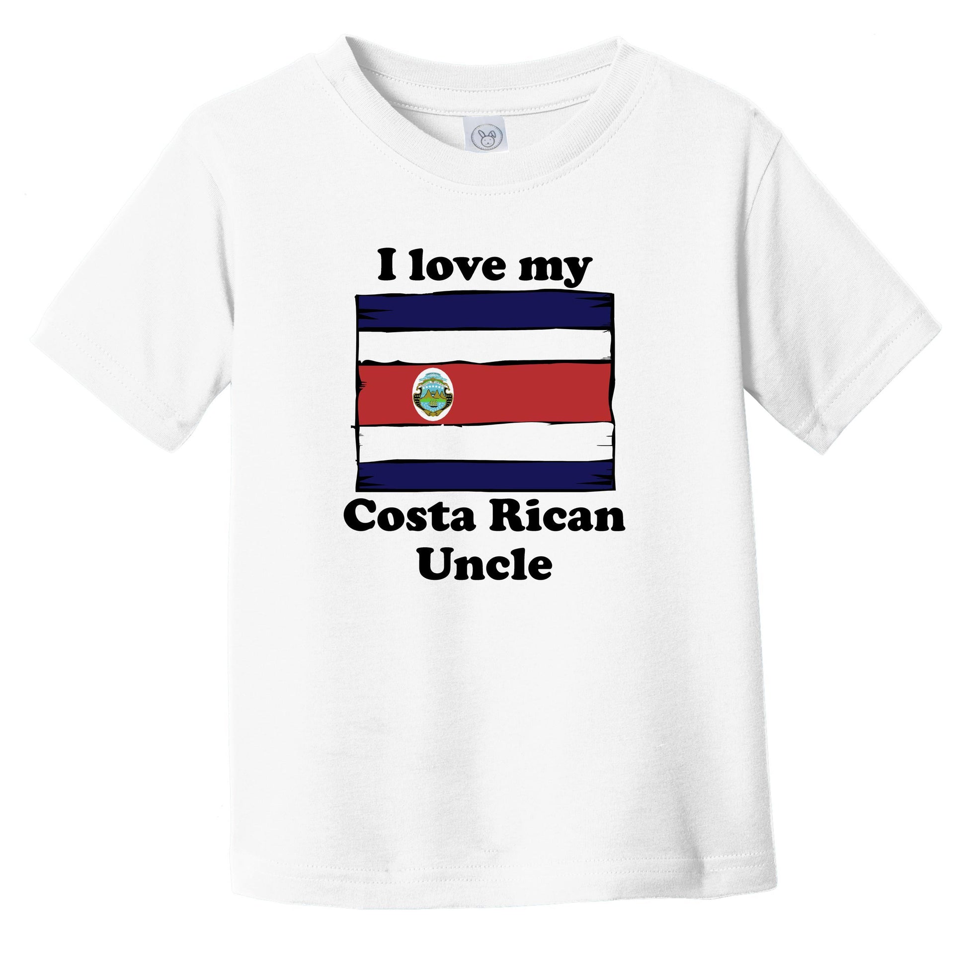 I Love My Costa Rican Uncle Costa Rica Flag Niece Nephew Infant Toddler T-Shirt