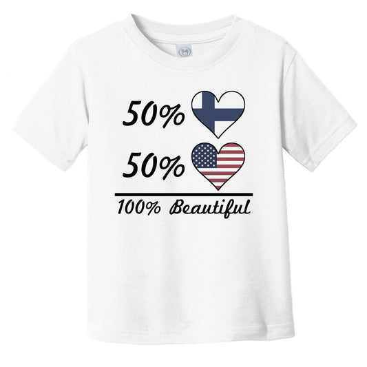 50% Finnish 50% American 100% Beautiful Finland Flag Heart Infant Toddler T-Shirt