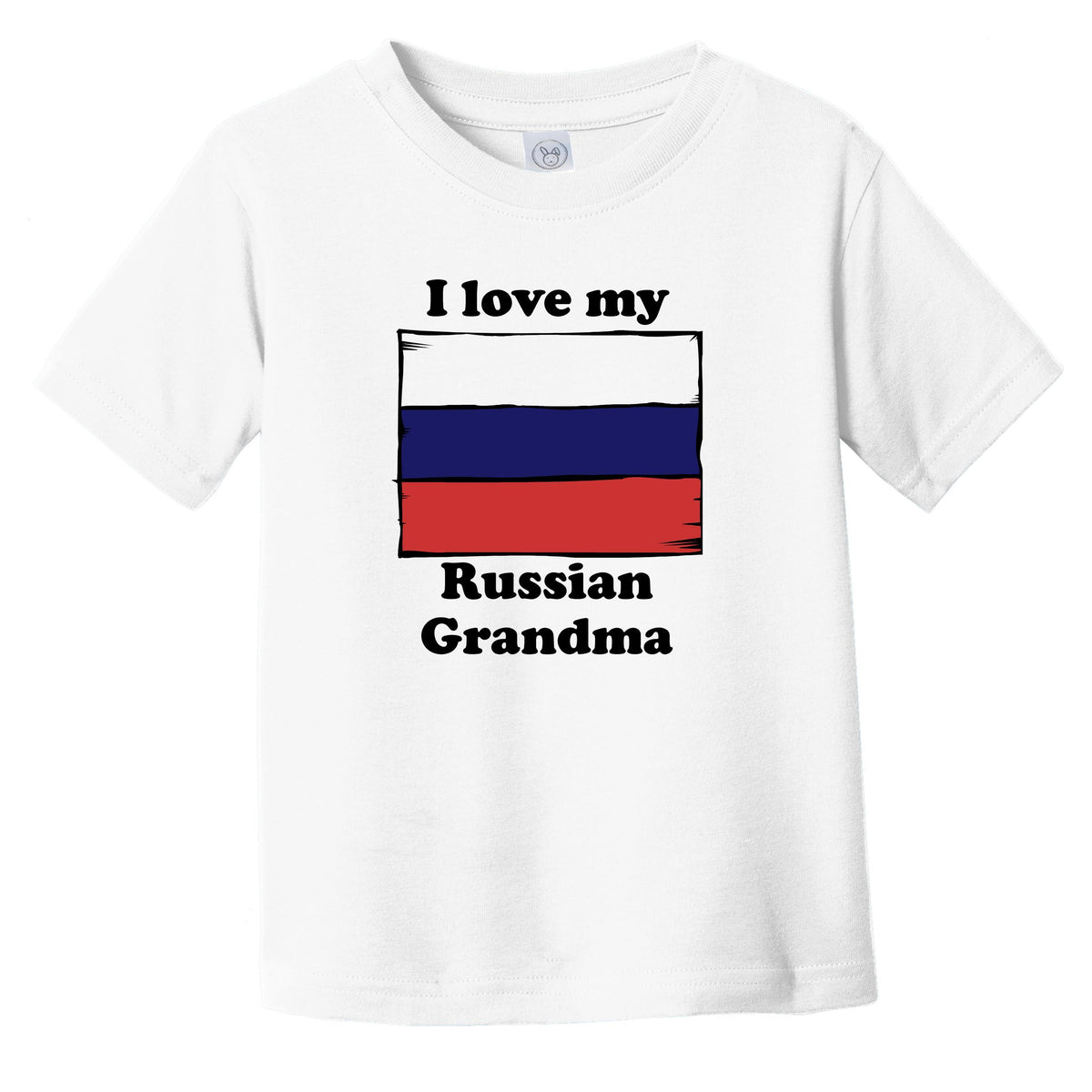 I Love My Russian Grandma Russia Flag Grandchild Infant Toddler T-Shirt