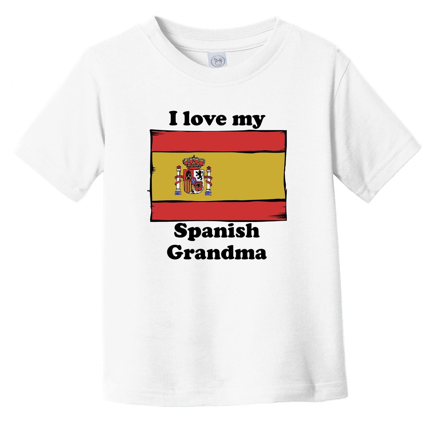 I Love My Spanish Grandma Spain Flag Grandchild Infant Toddler T-Shirt