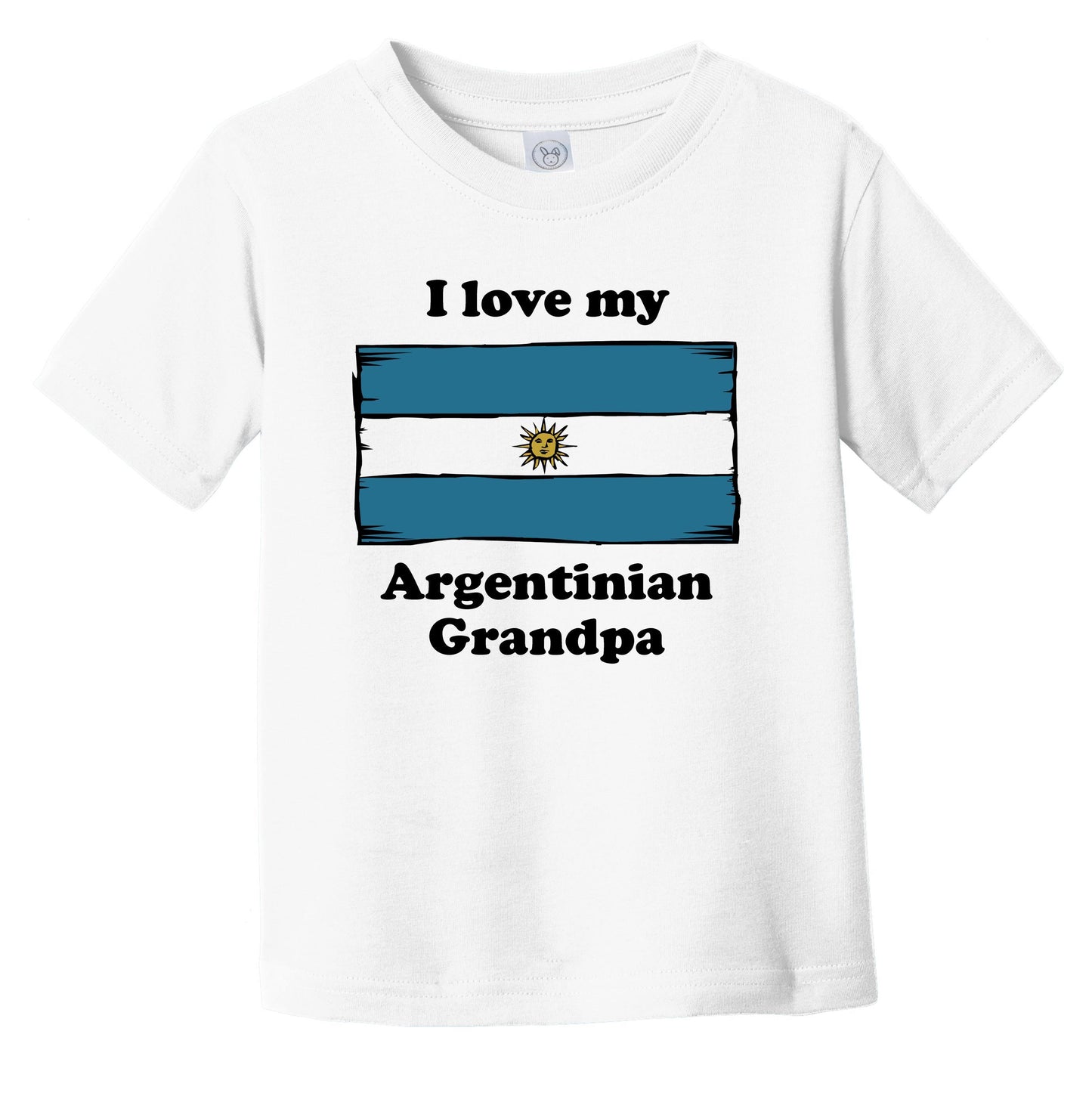 I Love My Argentinian Grandpa Argentina Flag Grandchild Infant Toddler T-Shirt