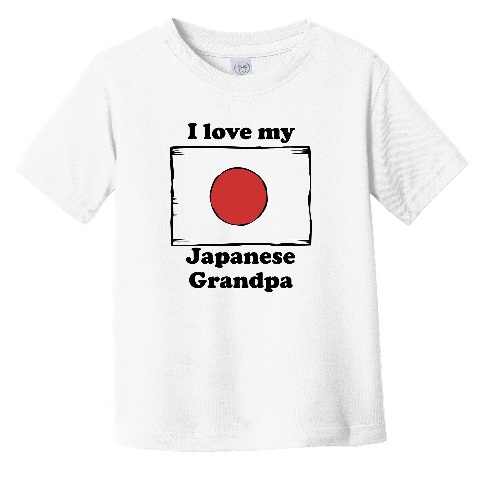 I Love My Japanese Grandpa Japan Flag Grandchild Infant Toddler T-Shirt