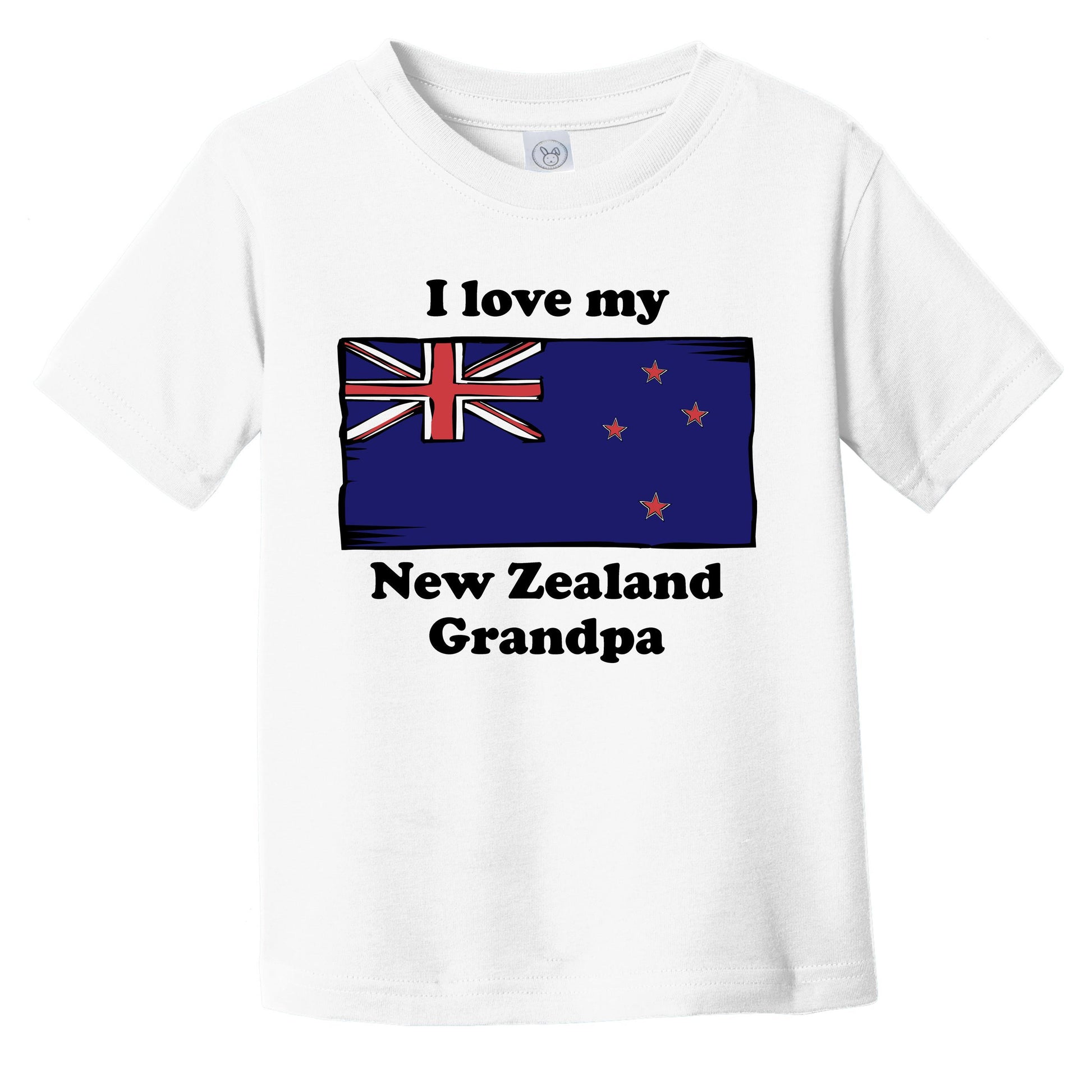 I Love My New Zealand Grandpa New Zealand Flag Grandchild Infant Toddler T-Shirt