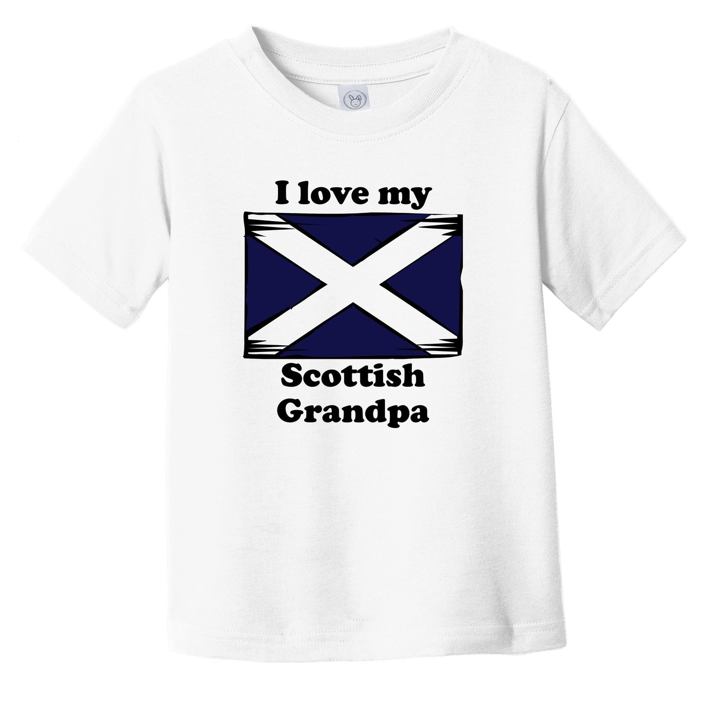 I Love My Scottish Grandpa Scotland Flag Grandchild Infant Toddler T-Shirt