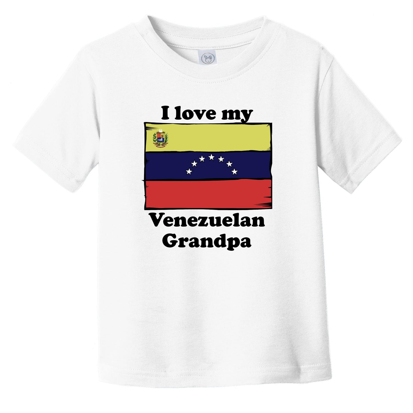 I Love My Venezuelan Grandpa Venezuela Flag Grandchild Infant Toddler T-Shirt