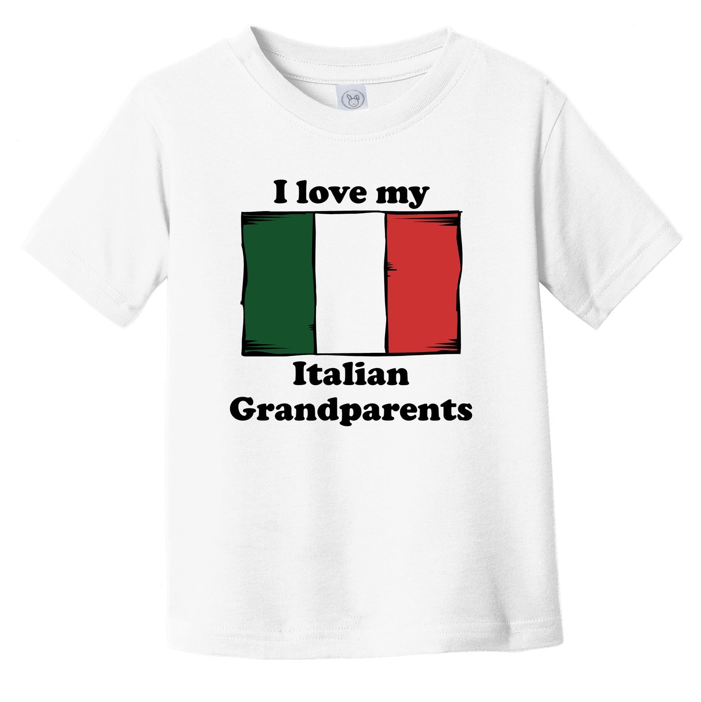 I Love My Italian Grandparents Italy Flag Grandchild Infant Toddler T-Shirt