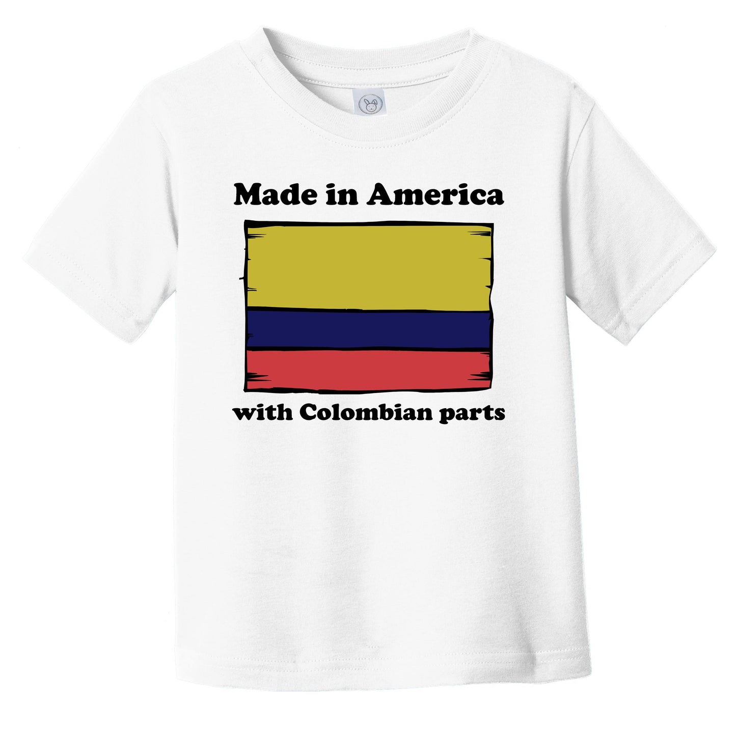 Made In America With Colombian Parts Funny Colombia Flag Infant Toddler T-Shirt