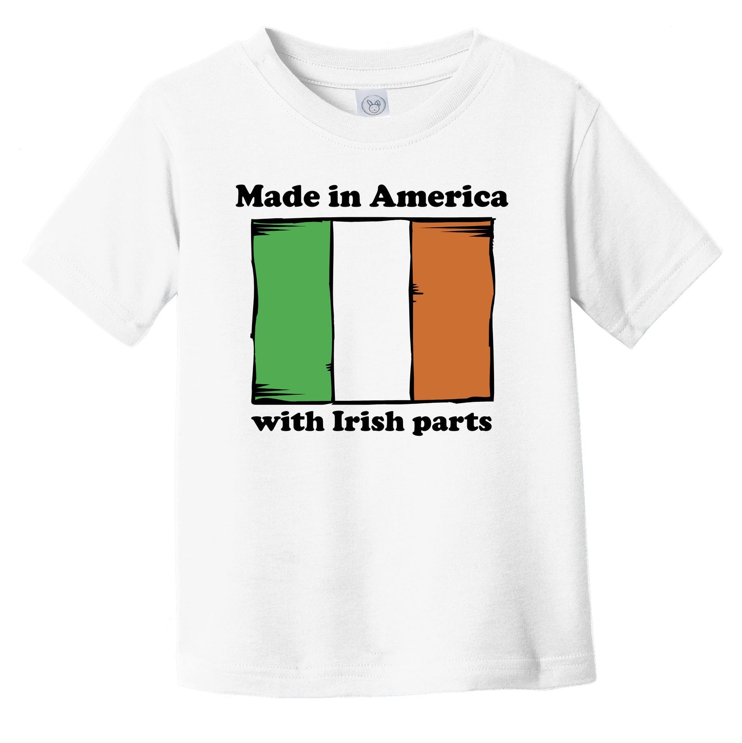 Made In America With Irish Parts Funny Ireland Flag Infant Toddler T-Shirt