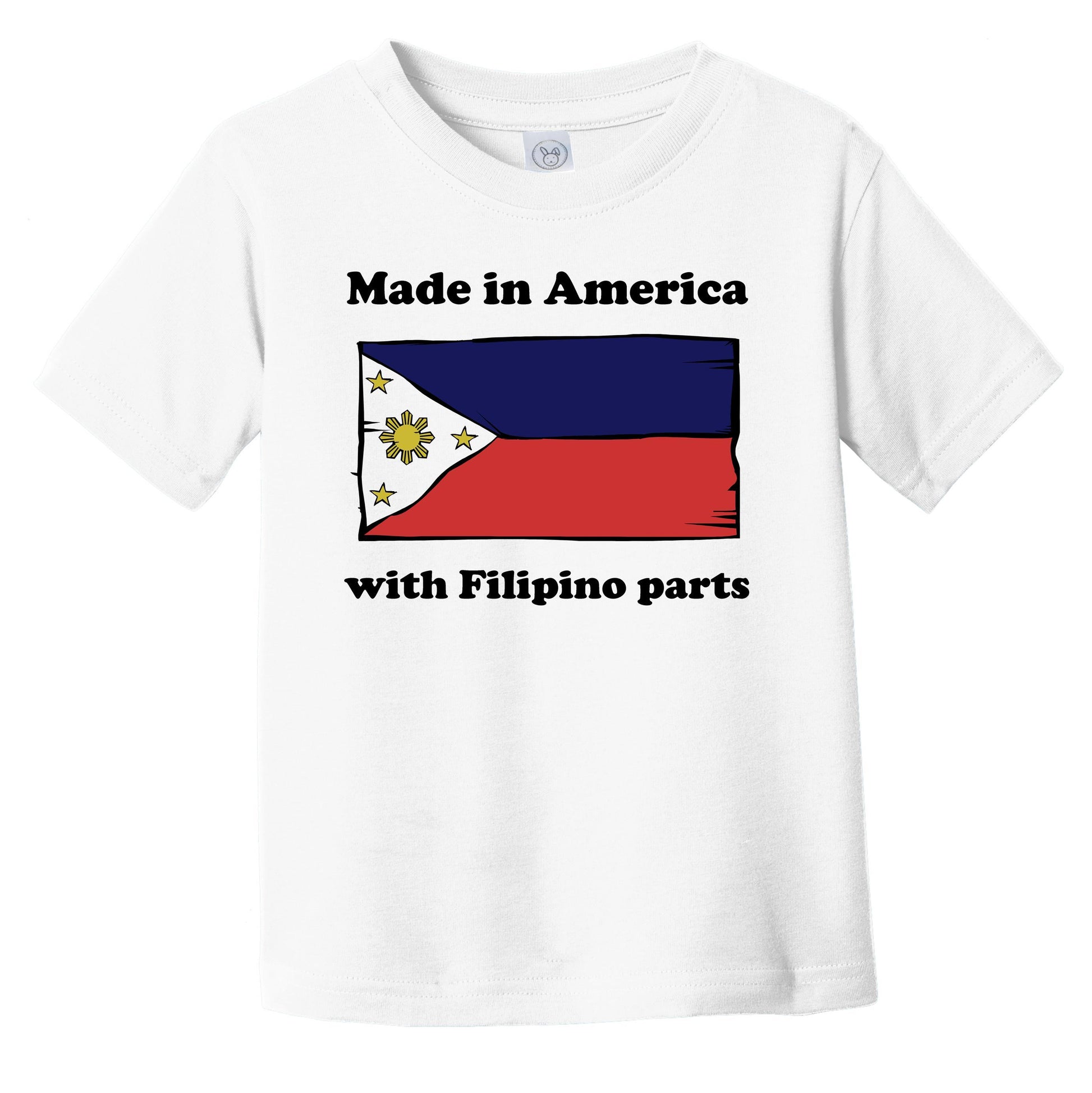 Made In America With Filipino Parts Funny Philippines Flag Infant Toddler T-Shirt